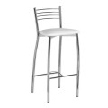 banqueta cromado e branco