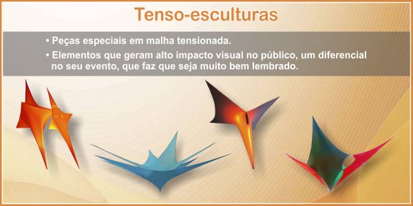 Tensoesculturas em malha tensionada